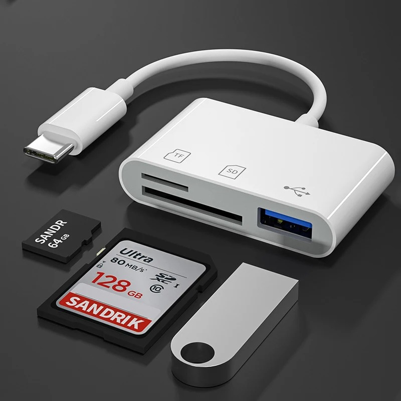Usb Hub Type C - 3-in-1, Adaptor Hub Konverter Tipe-C ke