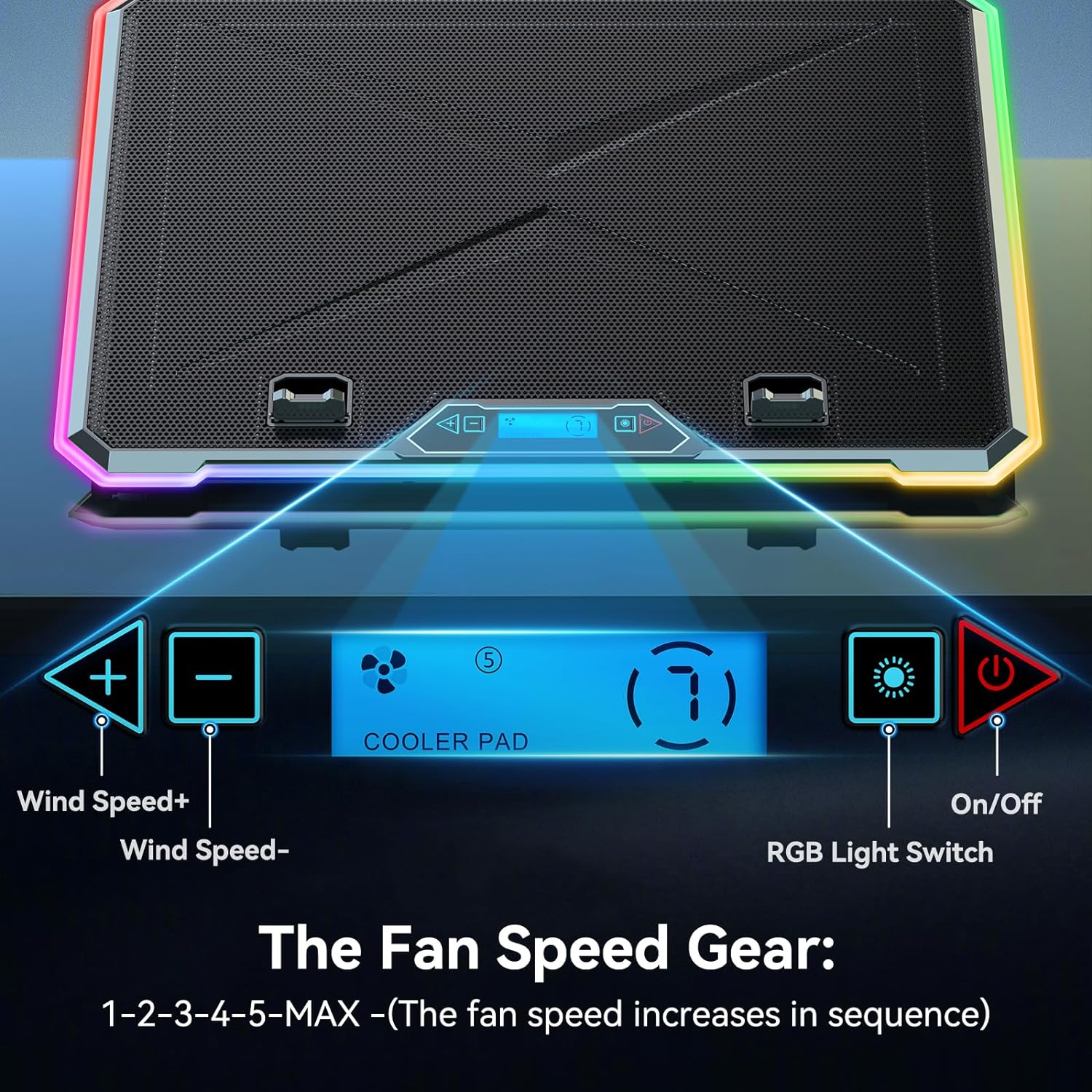 Bantalan pendingin Laptop RGB, - Cooling Stand Tablet ulasan dan harga